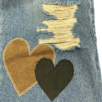 Darich Darich 112532003 indigo random-heart patchwork denim pants bottoms