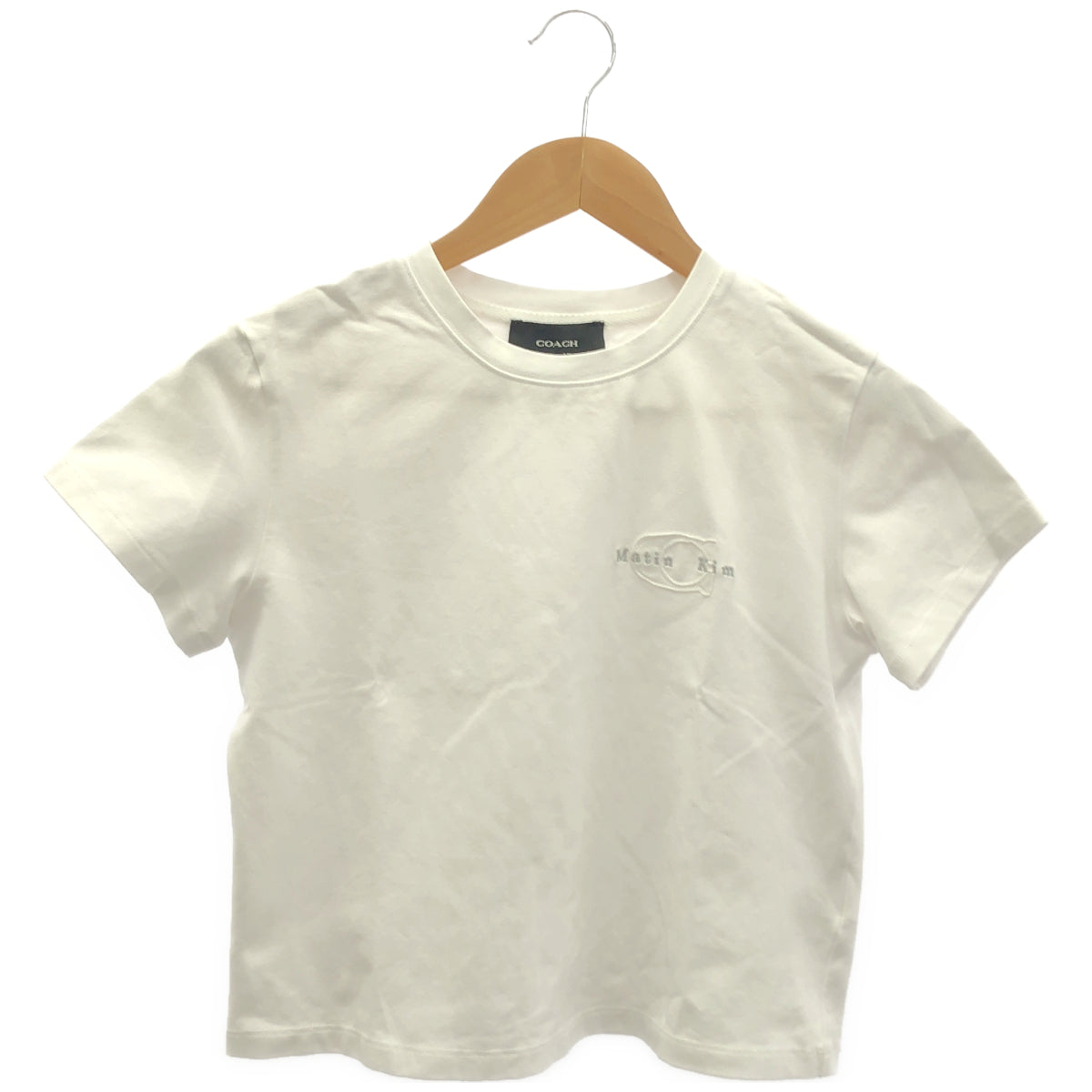 COACH コーチ 【×Martin Kim】ホワイト ワックスド クロップド Tシャツ トップス