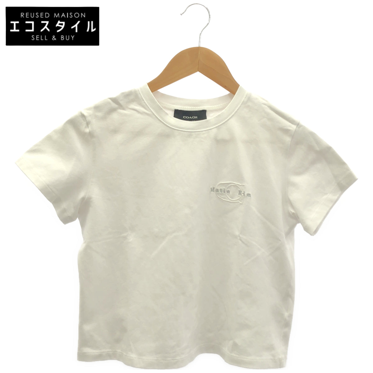 COACH コーチ 【×Martin Kim】ホワイト ワックスド クロップド Tシャツ トップス