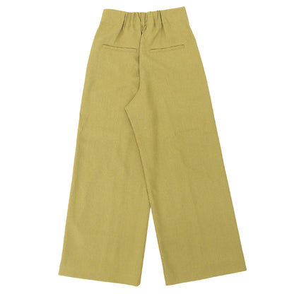TROIS トロワ 美品 フロントレースアップ シンメトリーワイドパンツ ボトムス レディース グリーン系 1T211-87037 ボトムス