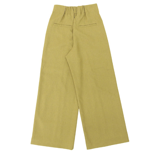 TROIS トロワ 美品 フロントレースアップ シンメトリーワイドパンツ ボトムス レディース グリーン系 1T211-87037 ボトムス