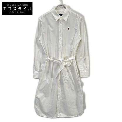 POLObyRalphLauren ポロラルフローレン ホワイト ベルテッド コットン オックスフォードシャツドレス トップス