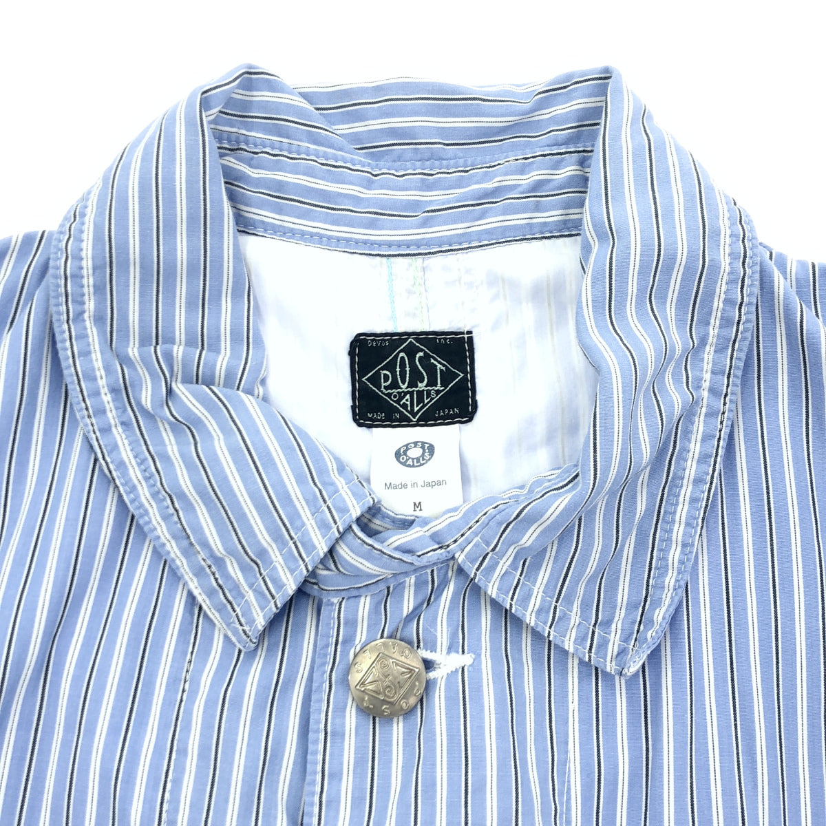 POST O'ALLS ポストオーバーオールズ 1101L-SB1 ライトブルー ストライプ Lined No.1 Jacket トップス
