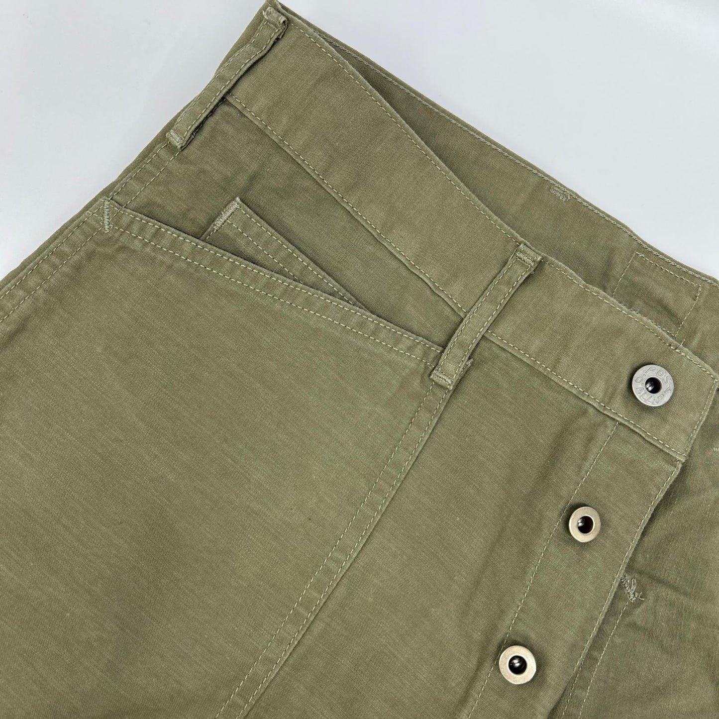 POST O'ALLS ポストオーバーオールズ 1301-VMO オリーブ ヴィンテージサテン Army Pants/アーミーパンツ ボトムス