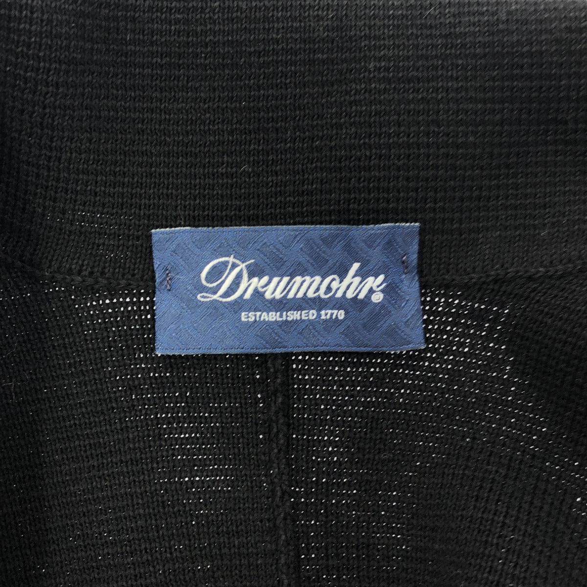 Drumohr ドルモア ブラック コットン ミラノリブ ニット 2Bテーラードジャケット トップス