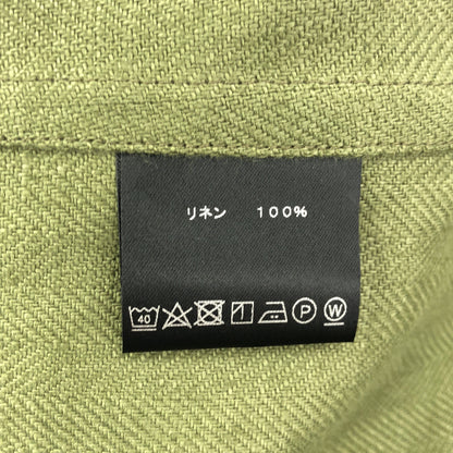 yo asa ヨアサ Olive Linen Herringbone Stand-Collar Coat Tops