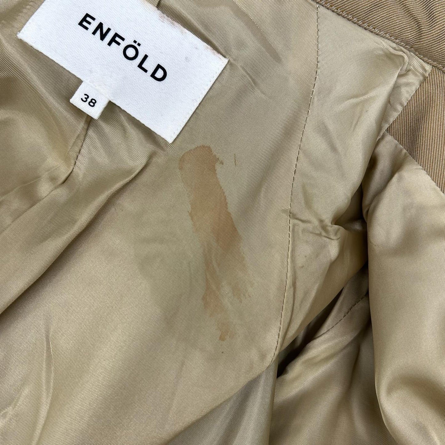 ENFOLD エンフォルド 300CA330-1730 19AW ブラウン×ブラック ライトメルトンコンビネーショントレンチコート コート