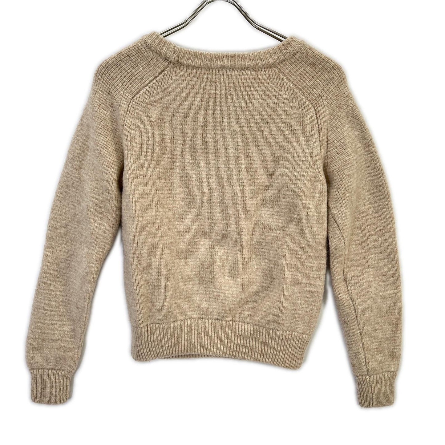 SAINT LAURENT PARIS サンローランパリ ベージュ ウール100 クルーネック ロングスリーブ ニット トップス