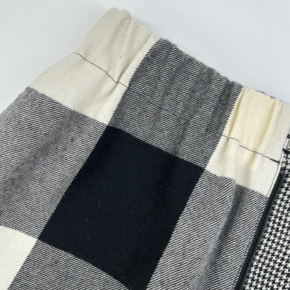 ENFOLD エンフォルド 24SS 300HS231-2510 ホワイト×ブラック ウール ハウンドトゥース/チェック TWO-FACE ワイドストレートパンツ ボトムス