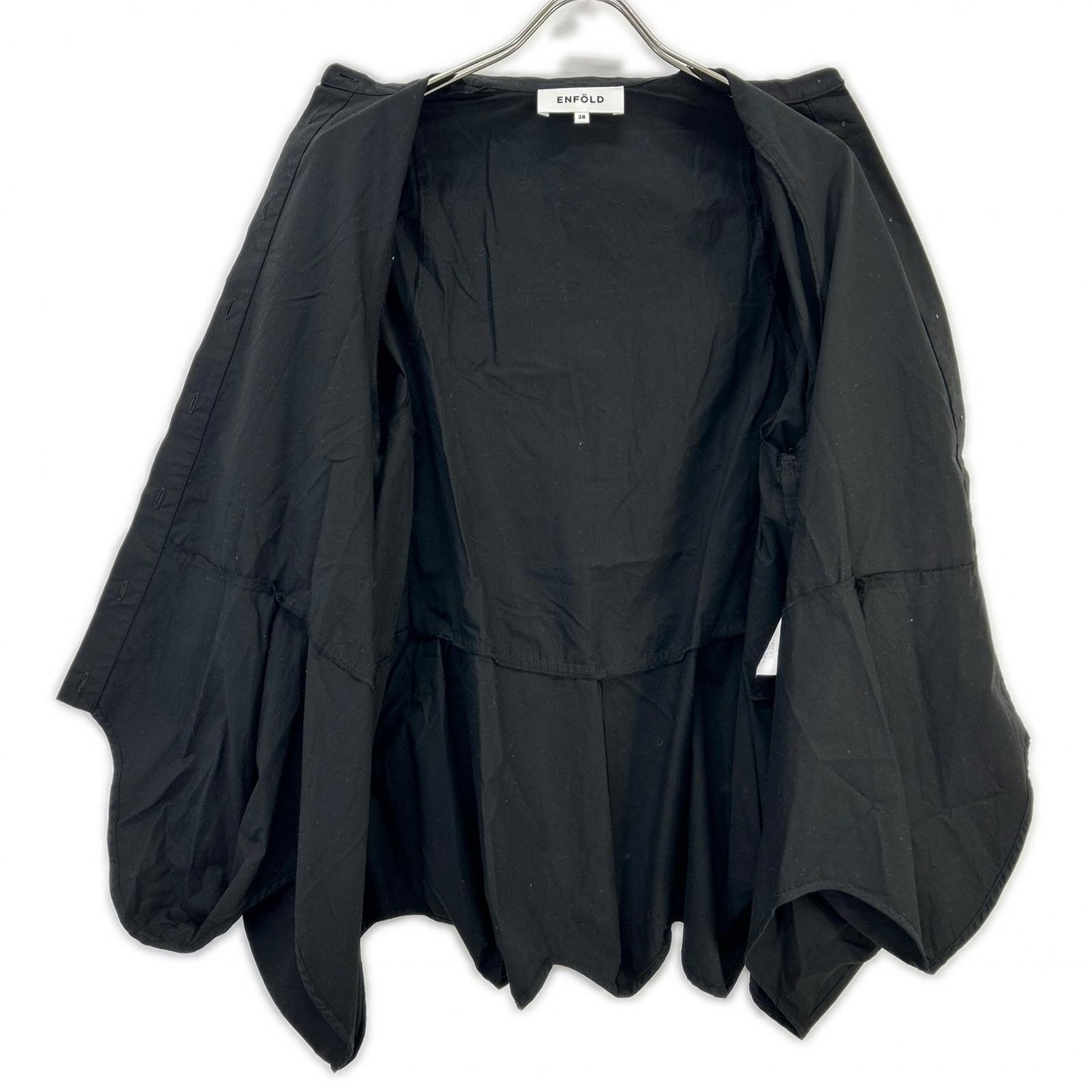 ENFOLD エンフォルド 24AW 300HA230-2680 ブラック コットン ショートスリーブフラワーデザインシャツ/FLOWER SHIRT トップス