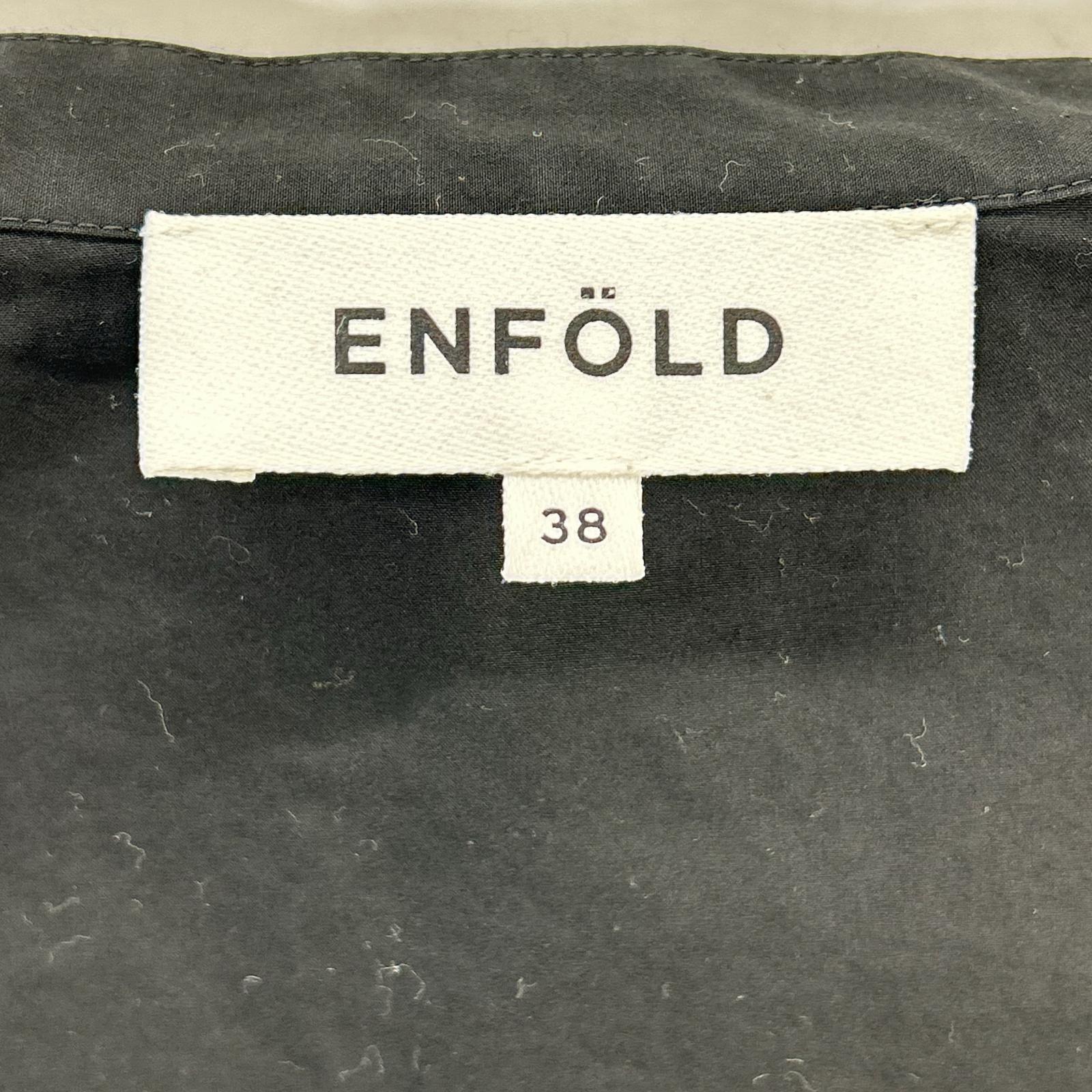 ENFOLD エンフォルド 24AW 300HA230-2680 ブラック コットン ショートスリーブフラワーデザインシャツ/FLOWER SHIRT トップス