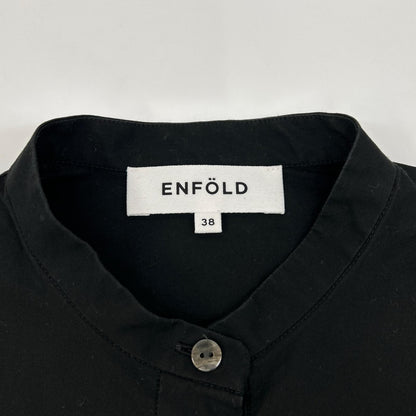 ENFOLD エンフォルド 24AW 300HA230-2680 ブラック コットン ショートスリーブフラワーデザインシャツ/FLOWER SHIRT トップス