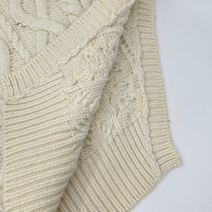 ENFOLD エンフォルド 300GS970-2280 アイボリー×レッド×ブルー ウール混 Rib×Cable Combi Pullover トップス
