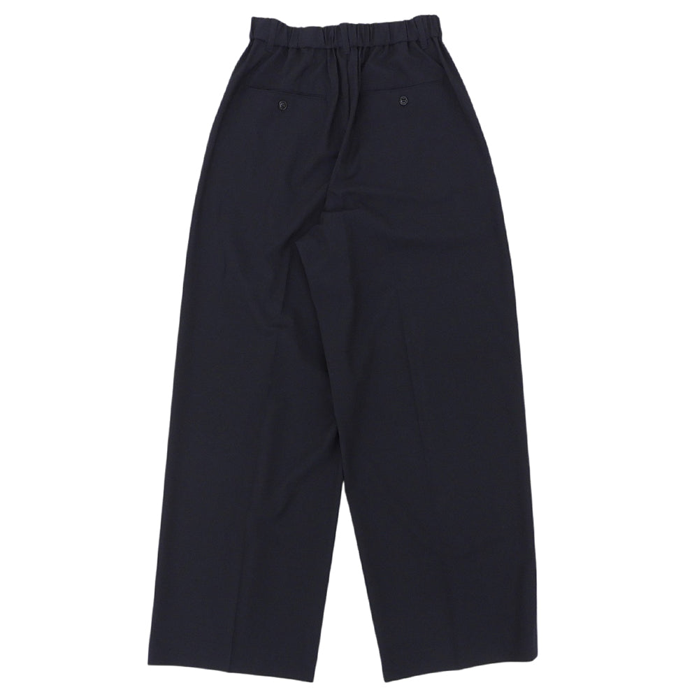 U by SPICK&SPAN ユーバイスピックアンドスパン 美品 フレア タック パンツ ボトムス ウエストゴム レディース ネイビー 36 25AW ボトムス