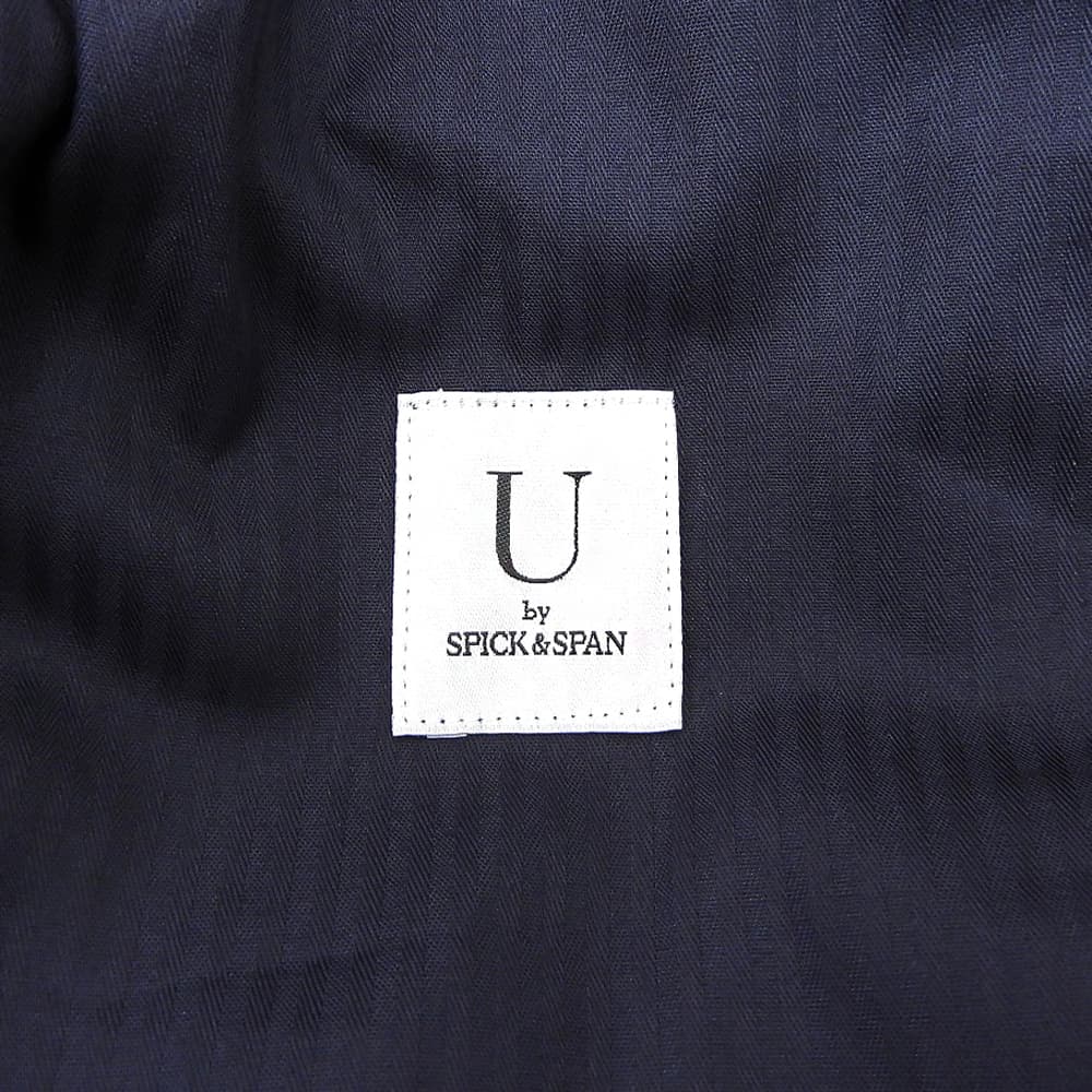 U by SPICK&SPAN ユーバイスピックアンドスパン 美品 フレア タック パンツ ボトムス ウエストゴム レディース ネイビー 36 25AW ボトムス