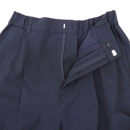 U by SPICK&SPAN ユーバイスピックアンドスパン 美品 フレア タック パンツ ボトムス ウエストゴム レディース ネイビー 36 25AW ボトムス