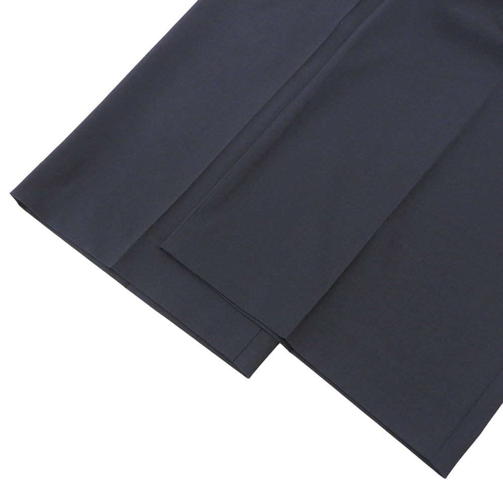 U by SPICK&SPAN ユーバイスピックアンドスパン 美品 フレア タック パンツ ボトムス ウエストゴム レディース ネイビー 36 25AW ボトムス