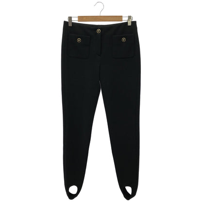 CHANEL シャネル 20AW P64472V21533 ブラック デザインボタン アンクルホールニットパンツ ボトムス