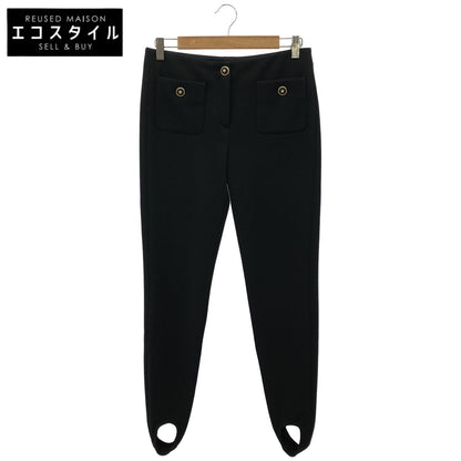 CHANEL シャネル 20AW P64472V21533 ブラック デザインボタン アンクルホールニットパンツ ボトムス