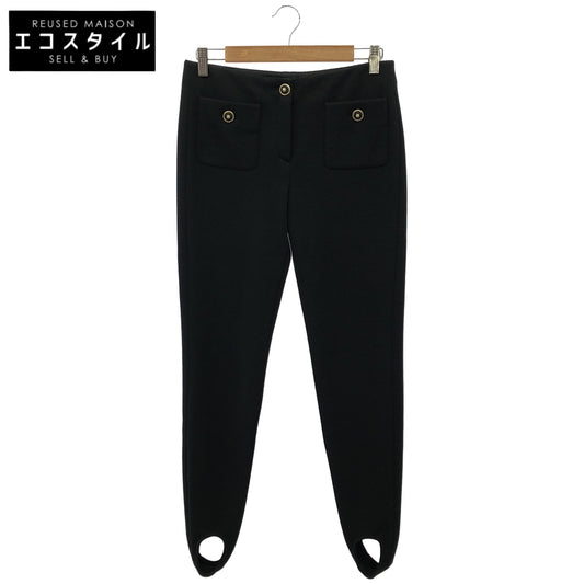 CHANEL シャネル 20AW P64472V21533 ブラック デザインボタン アンクルホールニットパンツ ボトムス