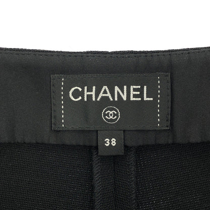 CHANEL シャネル 20AW P64472V21533 ブラック デザインボタン アンクルホールニットパンツ ボトムス