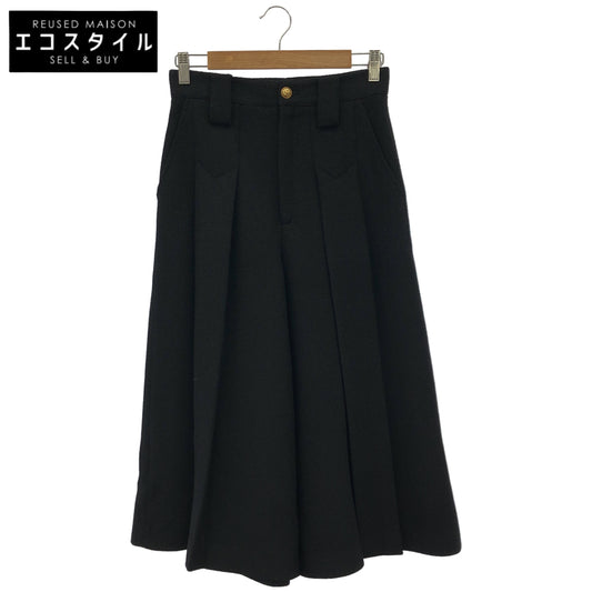 GUCCI グッチ 22SS 664412 ブラック ウール ツイードプリーツガウチョパンツ ボトムス