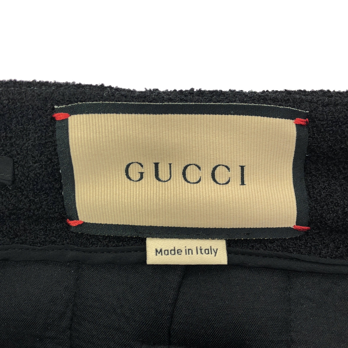 GUCCI グッチ 22SS 664412 ブラック ウール ツイードプリーツガウチョパンツ ボトムス