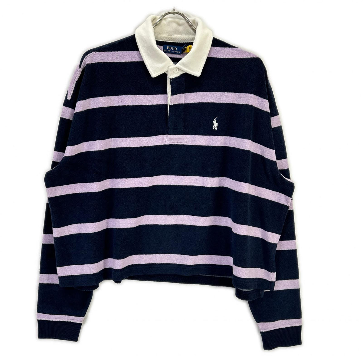 Polo by Ralph Lauren Navy × Purple Terry Rugby Shirt Top