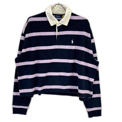 Polo by Ralph Lauren Navy × Purple Terry Rugby Shirt Top