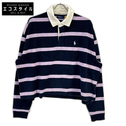 Polo by Ralph Lauren Navy × Purple Terry Rugby Shirt Top
