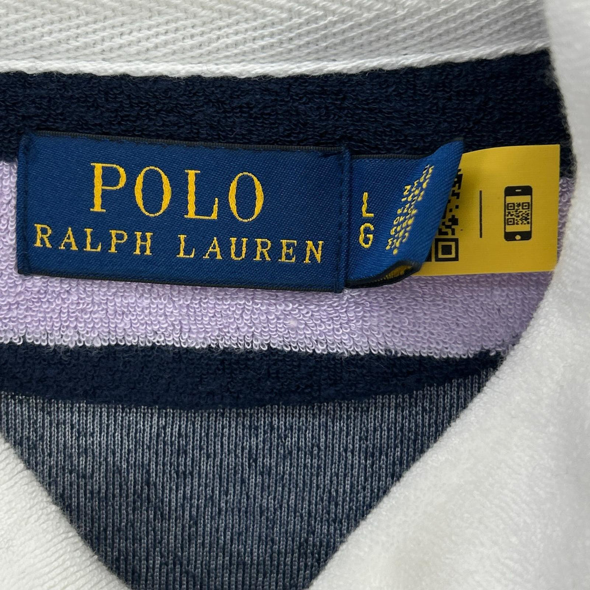Polo by Ralph Lauren Navy × Purple Terry Rugby Shirt Top