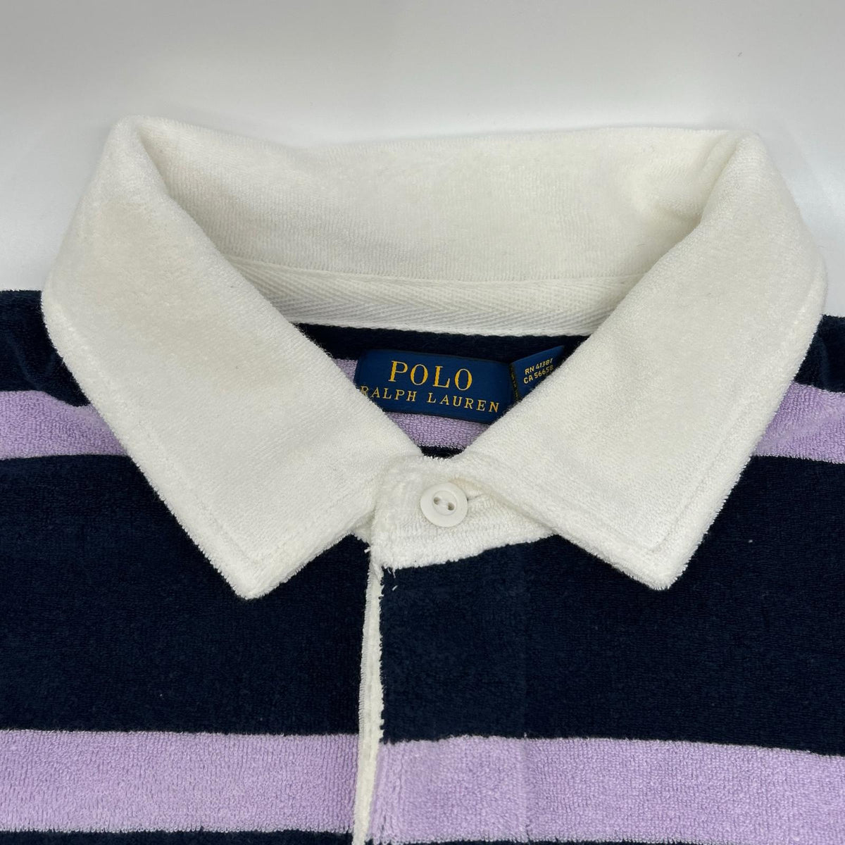 Polo by Ralph Lauren Navy × Purple Terry Rugby Shirt Top