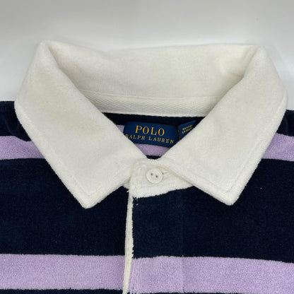 Polo by Ralph Lauren Navy × Purple Terry Rugby Shirt Top