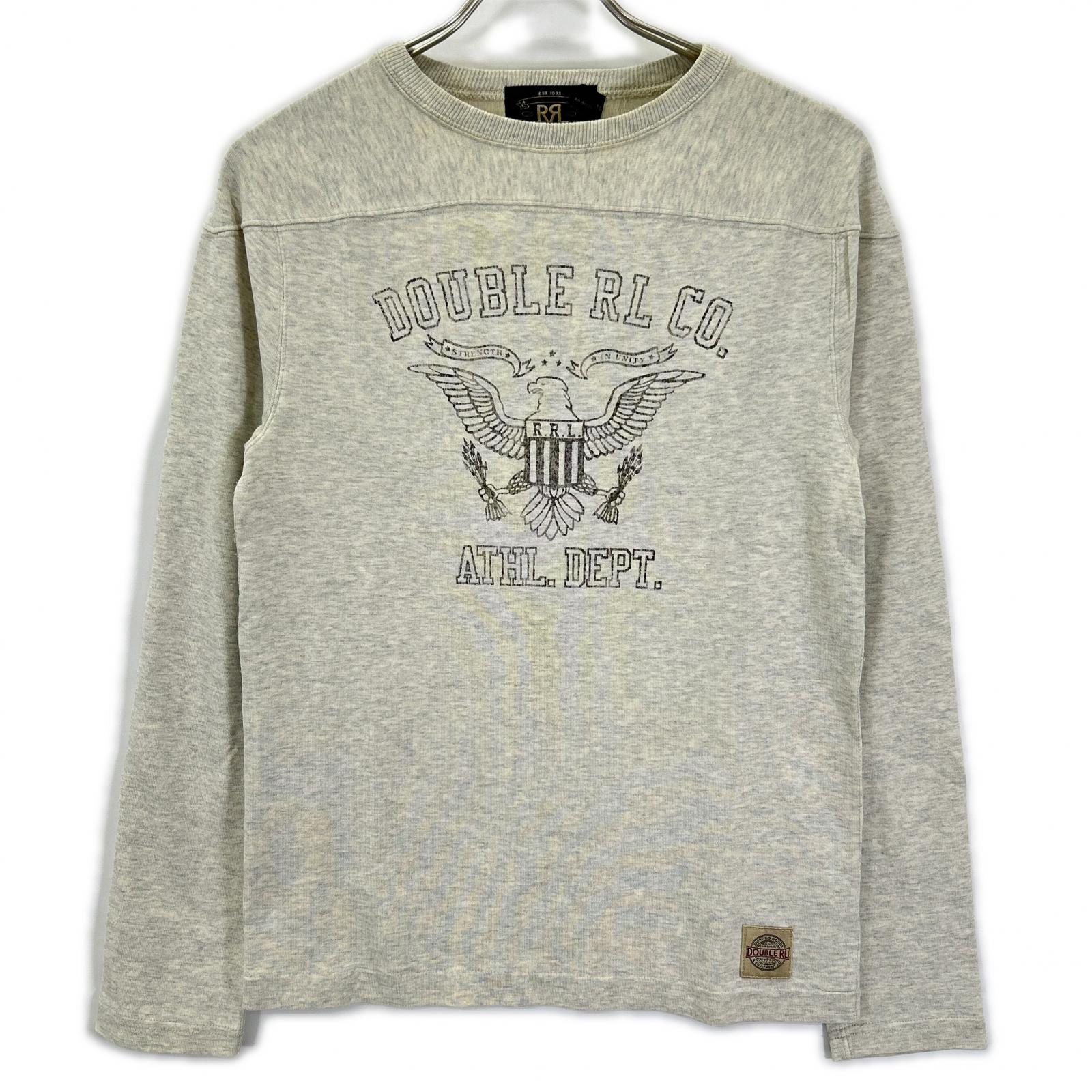 RRL ダブルアールエル 782629551001 FOOTBALL JERSEY オートミール コットン イーグルロゴプリント エルボーパッチ ロングスリーブジャージーカットソー トップス