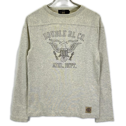 RRL ダブルアールエル 782629551001 FOOTBALL JERSEY オートミール コットン イーグルロゴプリント エルボーパッチ ロングスリーブジャージーカットソー トップス