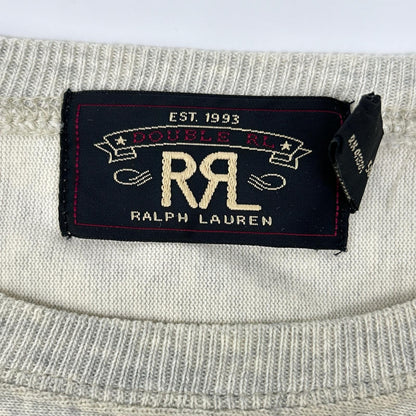 RRL ダブルアールエル 782629551001 FOOTBALL JERSEY オートミール コットン イーグルロゴプリント エルボーパッチ ロングスリーブジャージーカットソー トップス