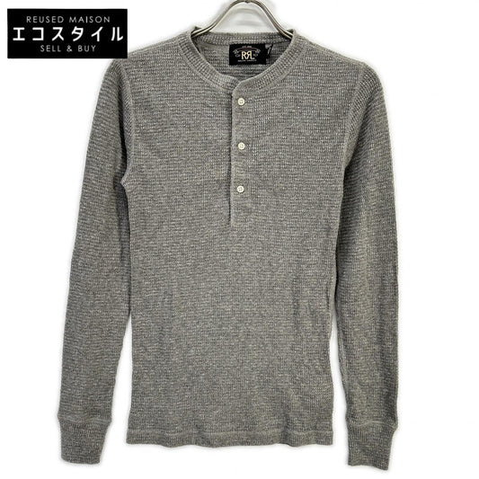 RRL ダブルアールエル 782751189001 グレー コットン ヘンリーネック ロングスリーブワッフルカットソー トップス