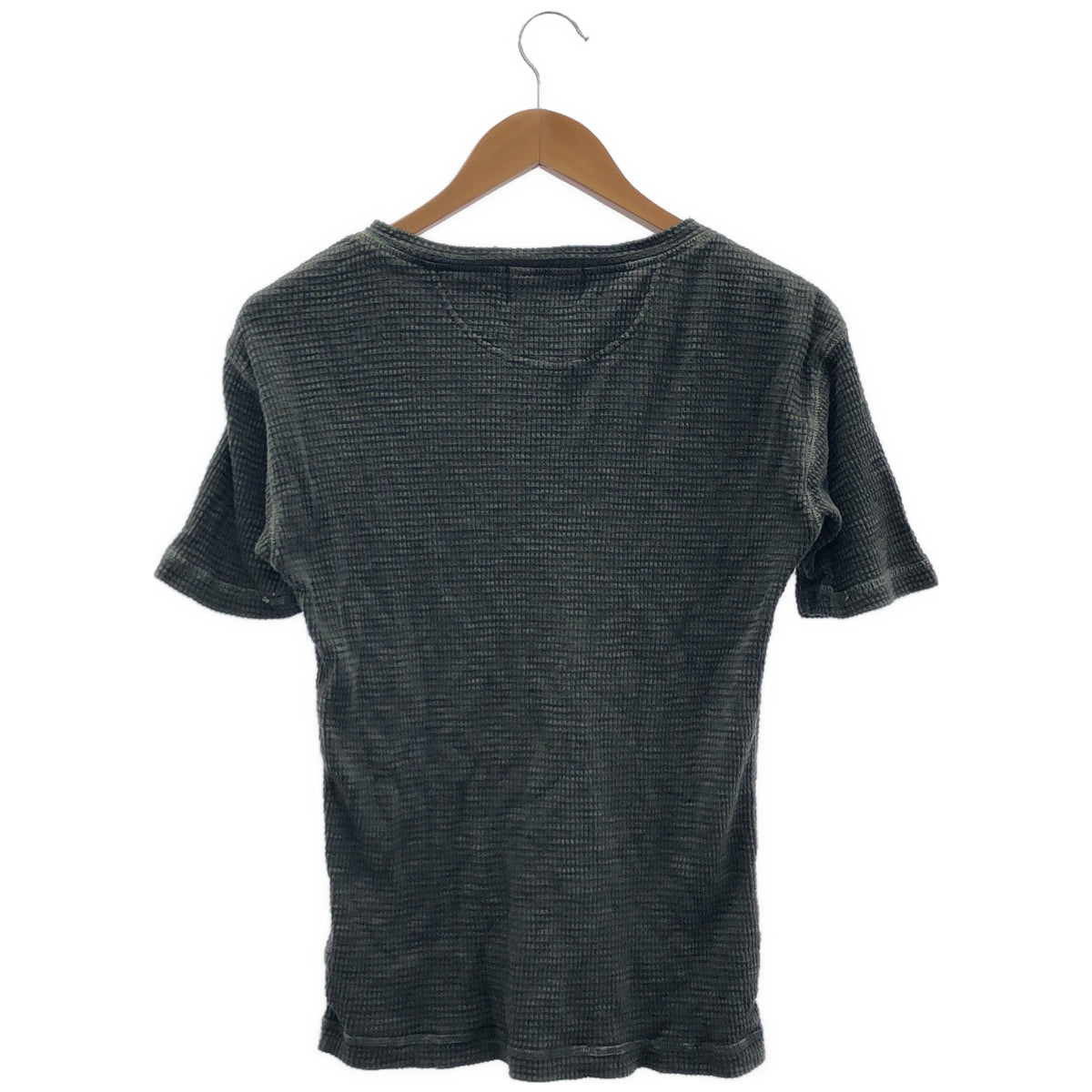 RRL ダブルアールエル 782658942002 フェードグレー コットン ヘンリーネック ショートスリーブワッフルカットソー トップス