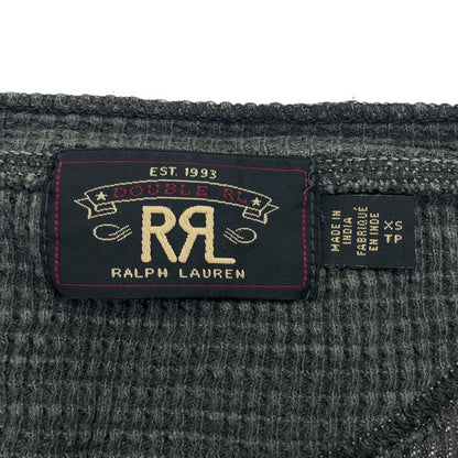 RRL ダブルアールエル 782658942002 フェードグレー コットン ヘンリーネック ショートスリーブワッフルカットソー トップス