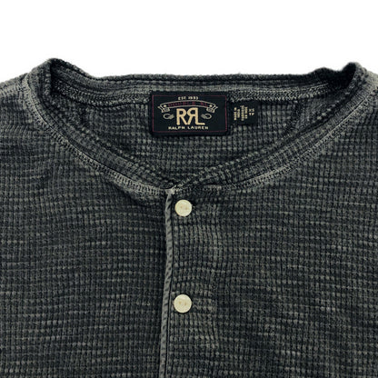 RRL ダブルアールエル 782658942002 フェードグレー コットン ヘンリーネック ショートスリーブワッフルカットソー トップス