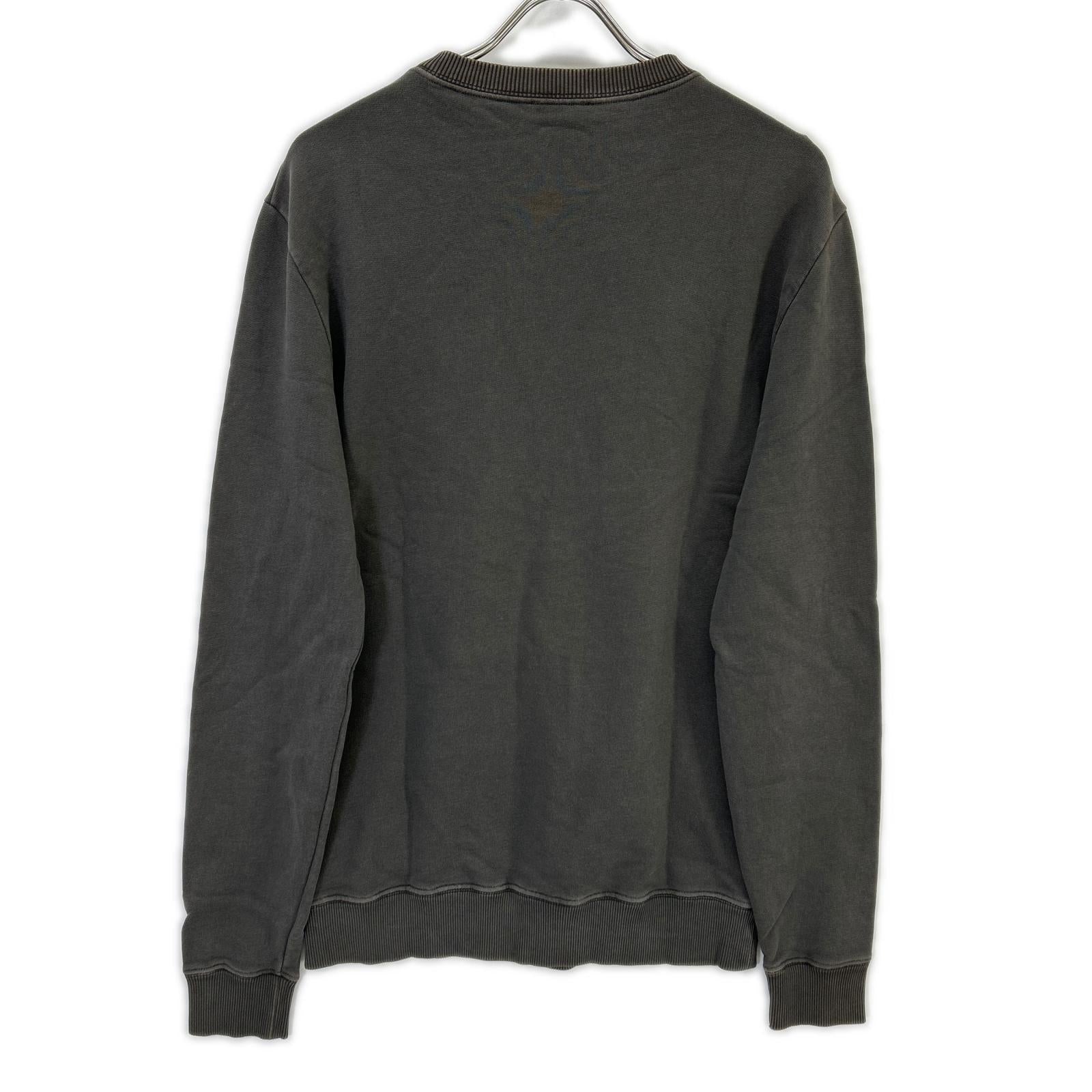 SAINT LAURENT PARIS サンローランパリ 569259 YBHA2 フェードグレー コットン YSLロゴプリント クルーネック スウェットプルオーバー トップス