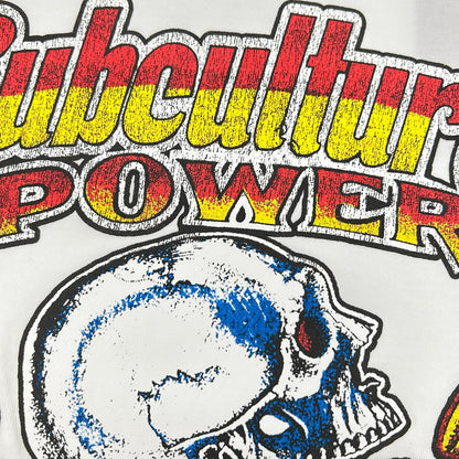 SC Subculture エスシー サブカルチャー 23SS SCST-S2302 ホワイト コットン POWER SKULL T-SHIRT トップス