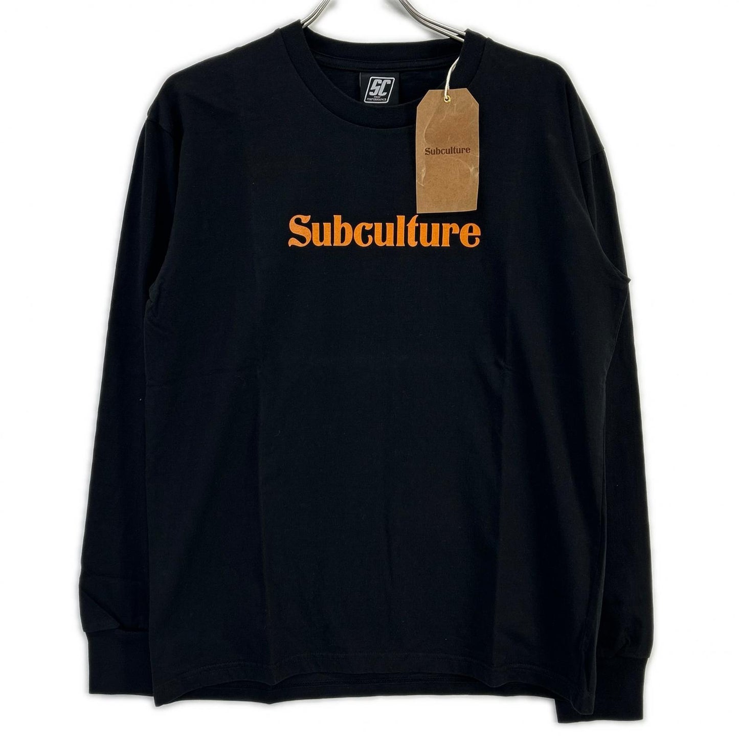 SC Subculture エスシー サブカルチャー SCLT-A2207 ブラック コットン フロントロゴ イーグルプリント ロングスリーブカットソー トップス