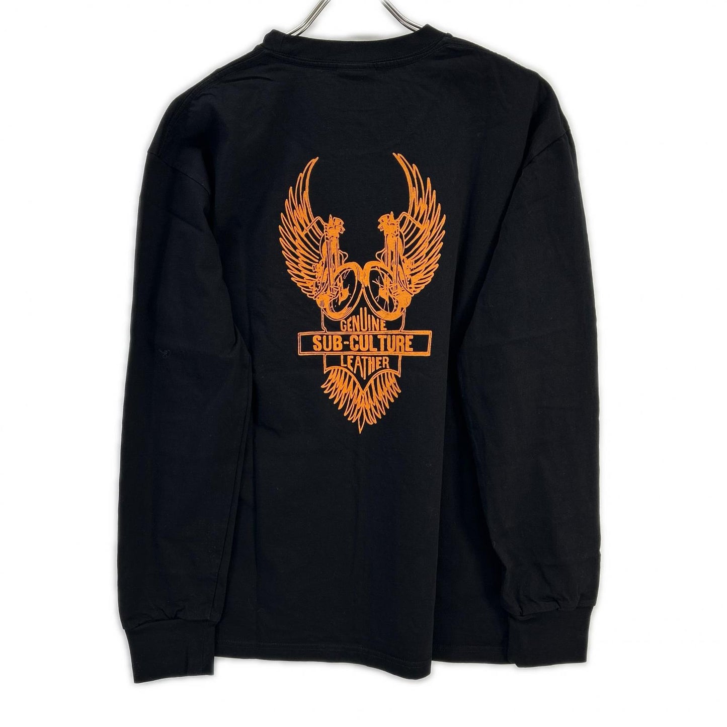 SC Subculture エスシー サブカルチャー SCLT-A2207 ブラック コットン フロントロゴ イーグルプリント ロングスリーブカットソー トップス