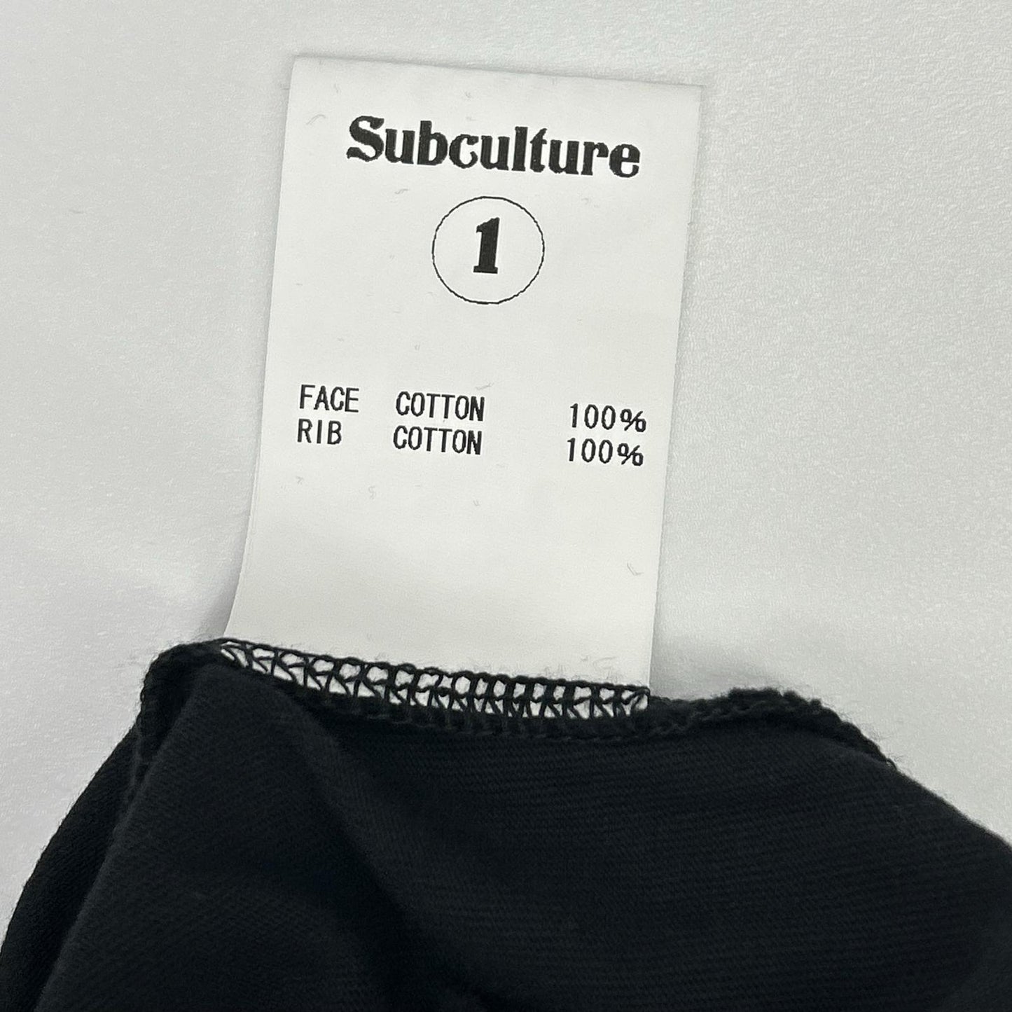 SC Subculture エスシー サブカルチャー SCLT-A2207 ブラック コットン フロントロゴ イーグルプリント ロングスリーブカットソー トップス