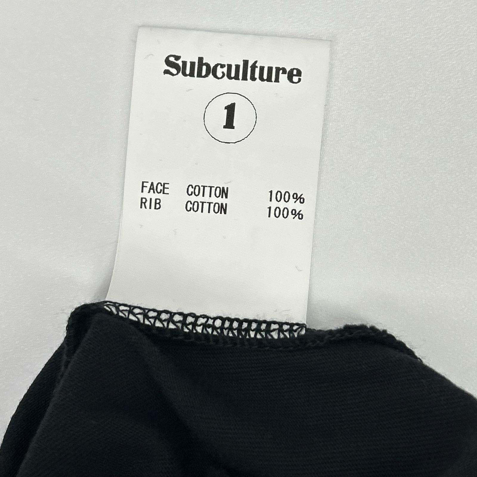 SC Subculture エスシー サブカルチャー SCLT-A2207 ブラック コットン フロントロゴ イーグルプリント ロングスリーブカットソー トップス