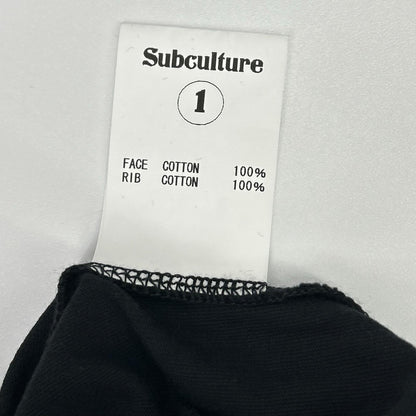 SC Subculture エスシー サブカルチャー SCLT-A2207 ブラック コットン フロントロゴ イーグルプリント ロングスリーブカットソー トップス