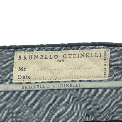 BRUNELLO CUCINELLI ブルネロクチネリ ブルー コットンリネン ギャバジン センターシームパンツ ボトムス