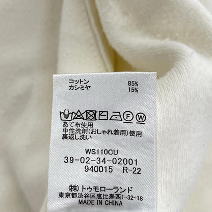 CABaN キャバン ホワイト コットンカシミヤクルーネックカーディガン トップス