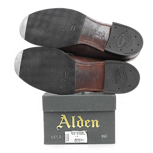 Alden オールデン レザー ミリタリーラスト プレーントゥシューズ メンズ ブラウン 8 1/2 53713 シューズ